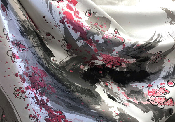 PANEL-  Heavy Silk Blend, Cherry Blossom Jacquard