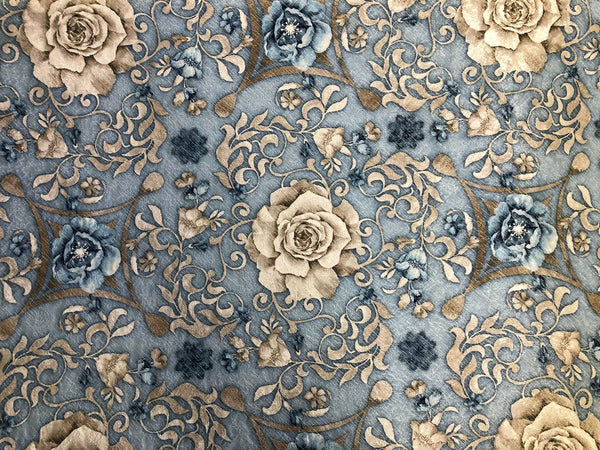 Whimsical Florals Print on Jacquard