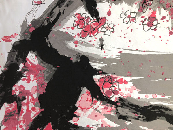 PANEL-  Heavy Silk Blend, Cherry Blossom Jacquard