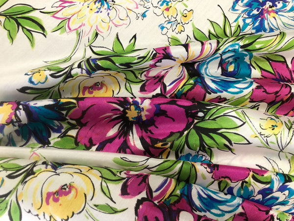 Emanuel Ungaro Spring Florals Print on Habutai