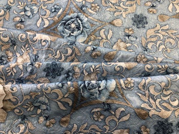 Whimsical Florals Print on Jacquard