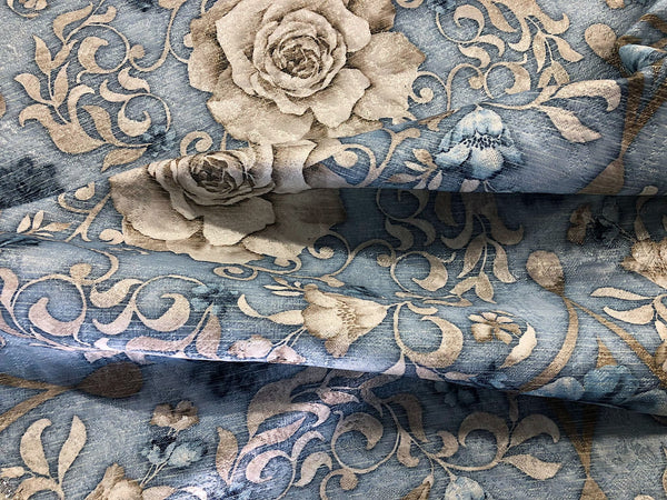 Whimsical Florals Print on Jacquard