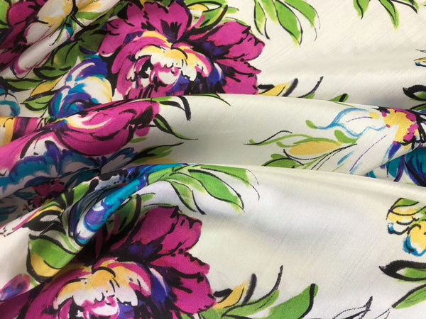 Emanuel Ungaro Spring Florals Print on Habutai
