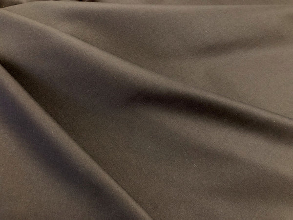 Silk Wool Dark Brown Gaberdine Suiting