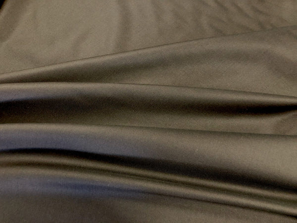 Silk Wool Dark Brown Gaberdine Suiting