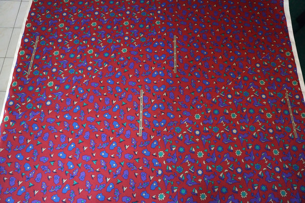 PANEL- Vintage Missoni Silk Twill, Island Home Burgundy