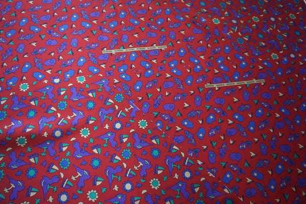 PANEL- Vintage Missoni Silk Twill, Island Home Burgundy