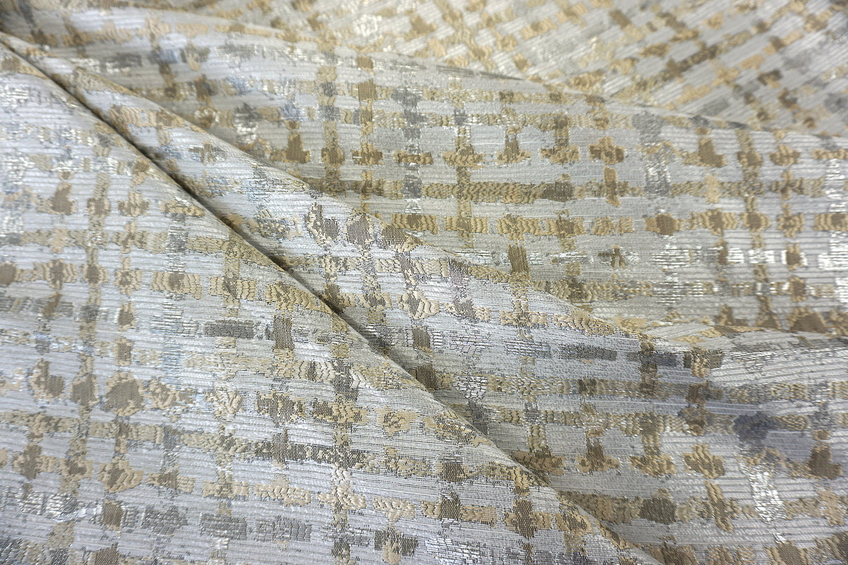 Geometric Burgundy Red Lurex Jacquard Fabric Muse