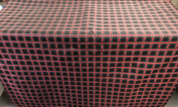 Black, Red & White Check Silk Jacquard