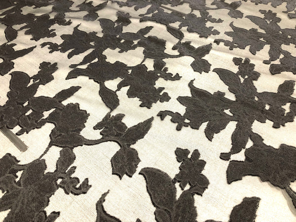 Black  Clipped   Silk  Organza