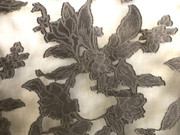 Black  Clipped   Silk  Organza