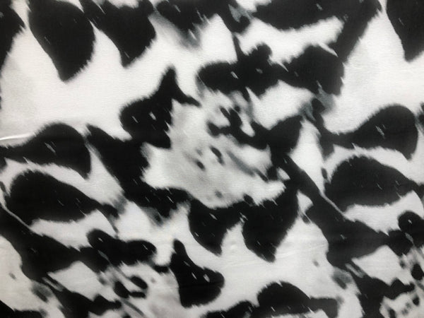 Floral Shadow Print on White Silk Chiffon