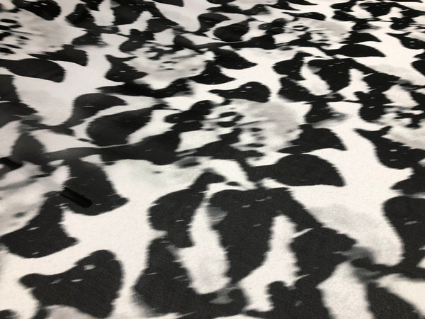 Floral Shadow Print on White Silk Chiffon