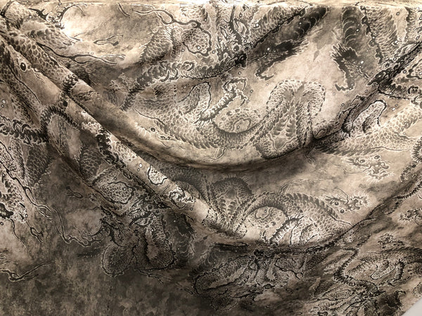 Dragon Print on Silk Georgette