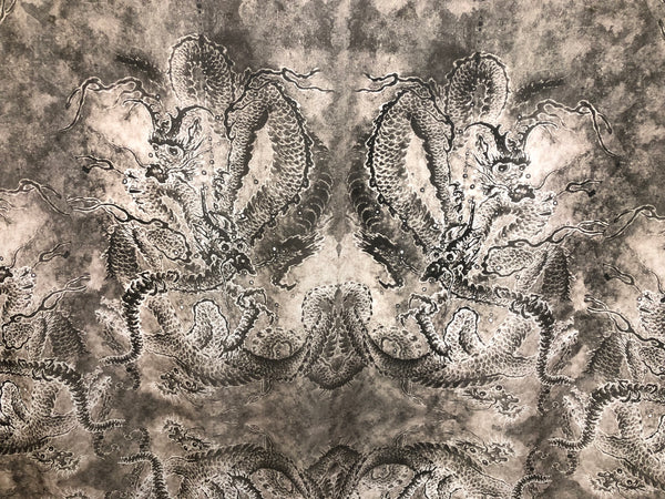 Dragon Print on Silk Georgette