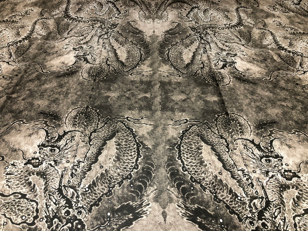 Dragon Print on Silk Georgette