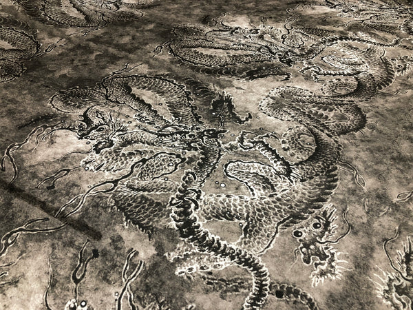 Dragon Print on Silk Georgette