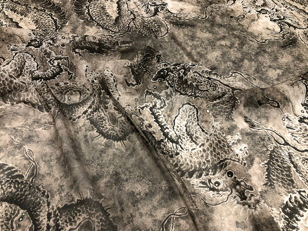 Dragon Print on Silk Georgette