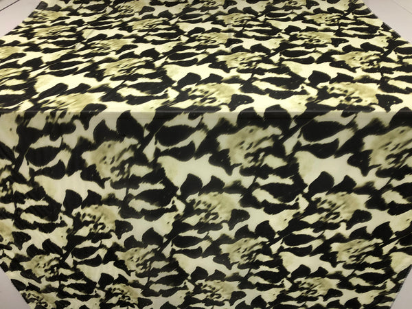 Floral Shadow Print on Citrus Silk Chiffon