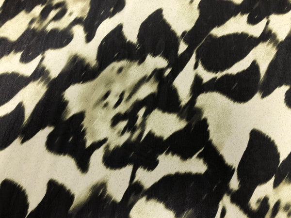 Floral Shadow Print on Citrus Silk Chiffon