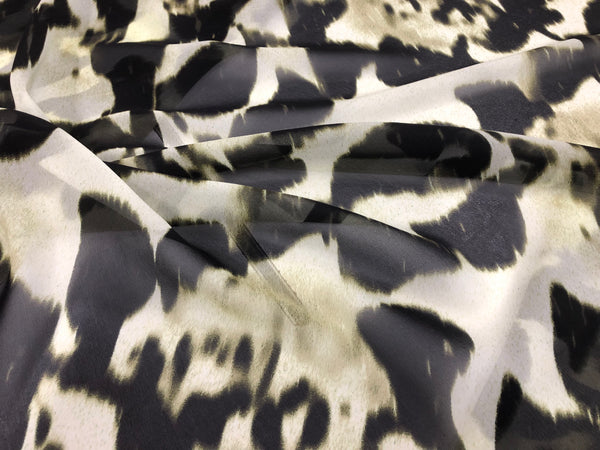 Floral Shadow Print on Citrus Silk Chiffon