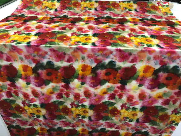 Floral Print on Silk Charmeuse