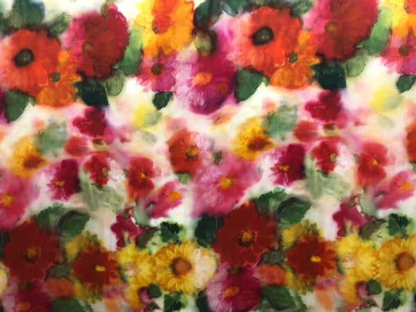 Floral Print on Silk Charmeuse