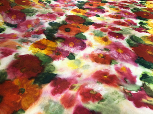 Floral Print on Silk Charmeuse