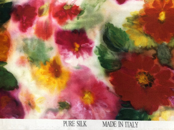 Floral Print on Silk Charmeuse