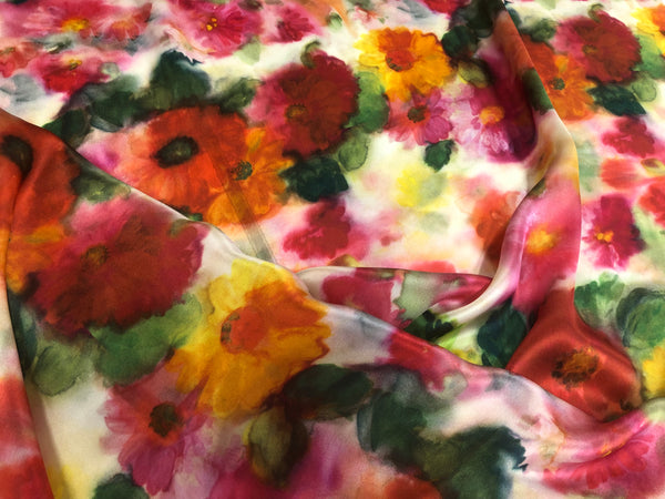 Floral Print on Silk Charmeuse