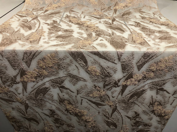 Pink Blush Flowers Silk Blend Coupé Organza