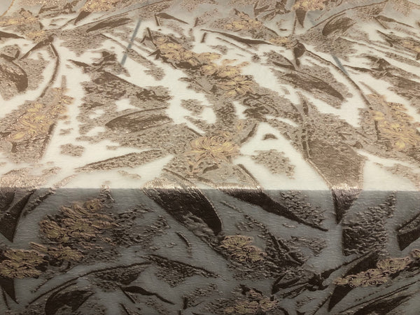 Pink Blush Flowers Silk Blend Coupé Organza