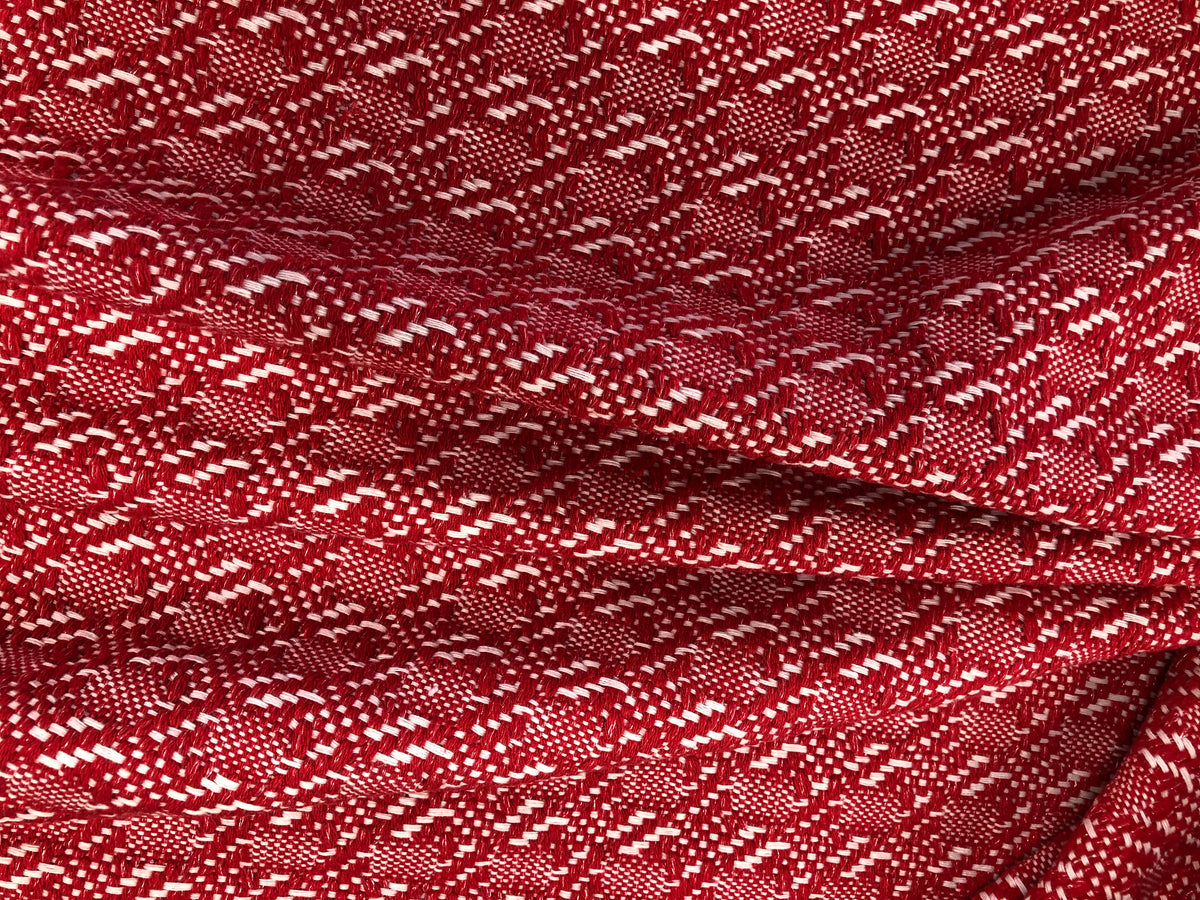 Red/White Silk Tweed Fabric main image 1