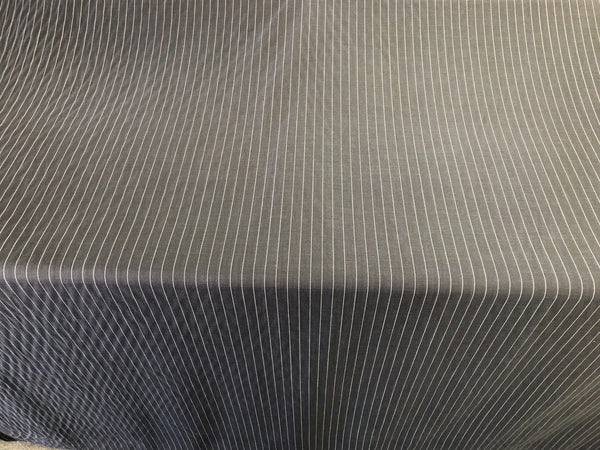 Prussian Blue Pin Stripe Wool & Silk Suiting