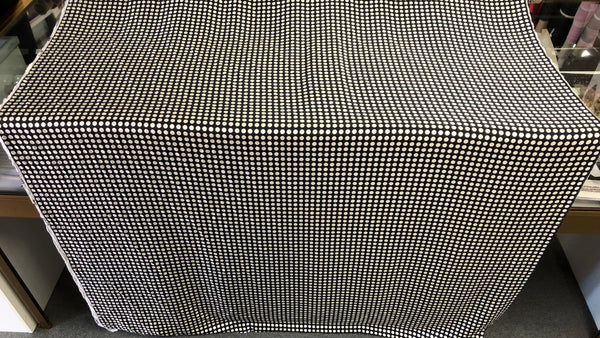 Ivory  Polka Dots on Black Twill Silk