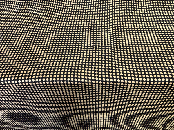 Gold Polka Dots on Black Twill Silk