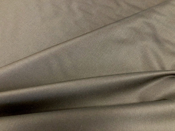 Silk Wool Dark Brown Gaberdine Suiting