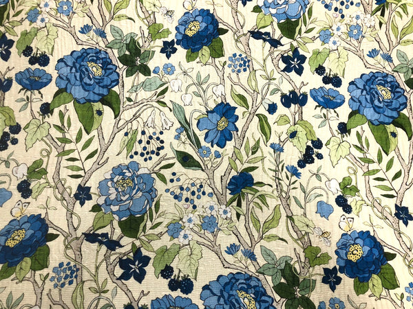Silk Blend Floral Cloquè Jacquard, in Blue Rose