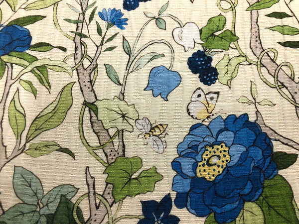 Silk Blend Floral Cloquè Jacquard, in Blue Rose