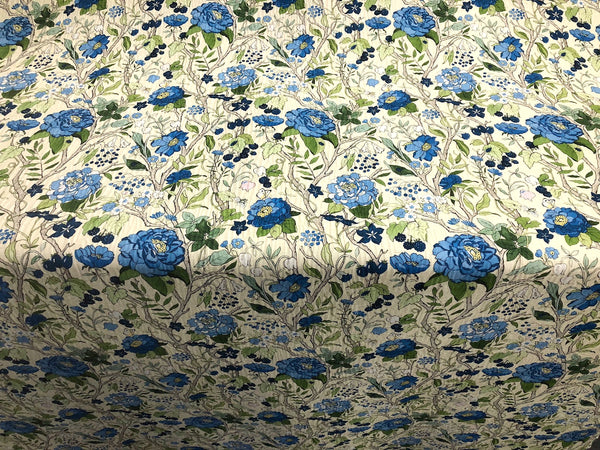 Silk Blend Floral Cloquè Jacquard, in Blue Rose