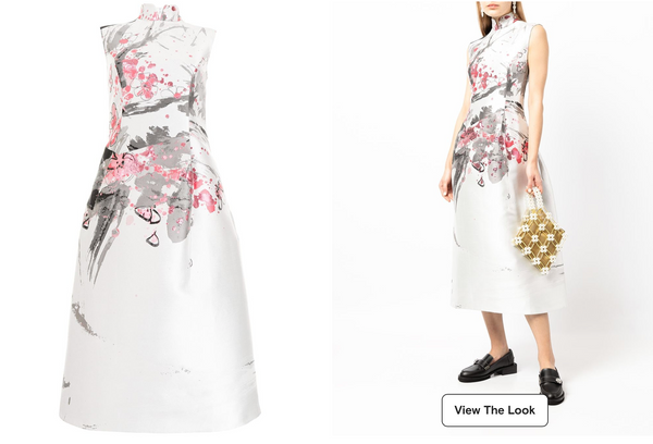 PANEL-  Heavy Silk Blend, Cherry Blossom Jacquard