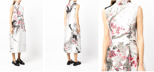 PANEL-  Heavy Silk Blend, Cherry Blossom Jacquard