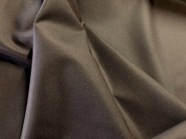 Silk Wool Dark Brown Gaberdine Suiting