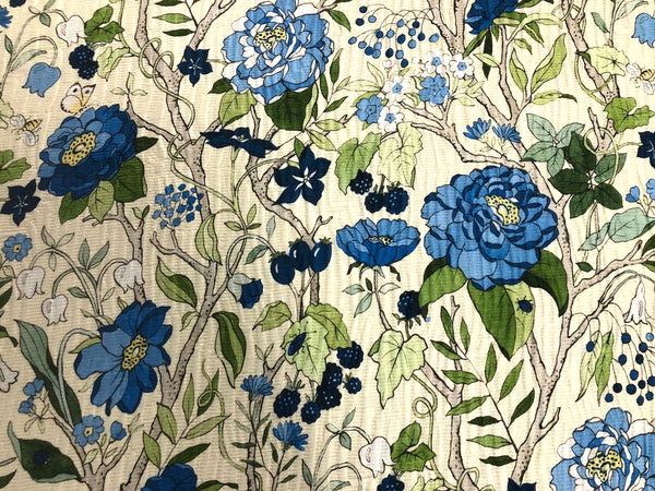 Silk Blend Floral Cloquè Jacquard, in Blue Rose