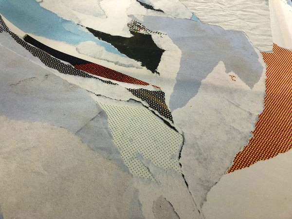 Paper Machè Print on Crepe de Chine