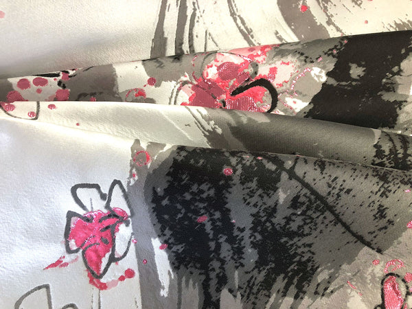 PANEL-  Heavy Silk Blend, Cherry Blossom Jacquard