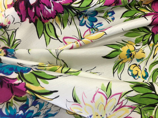 Emanuel Ungaro Spring Florals Print on Habutai