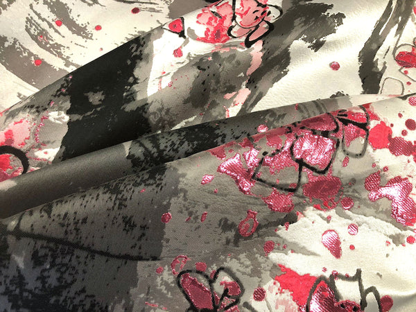 PANEL-  Heavy Silk Blend, Cherry Blossom Jacquard