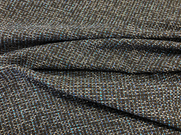 Blue & Black Speckled Tweed Suiting