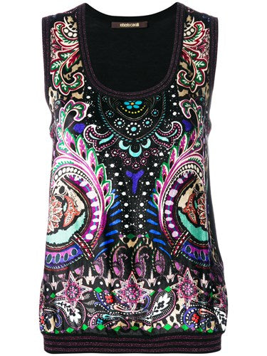 PANEL- Purple Paisley Print on Satin Backed Crepe